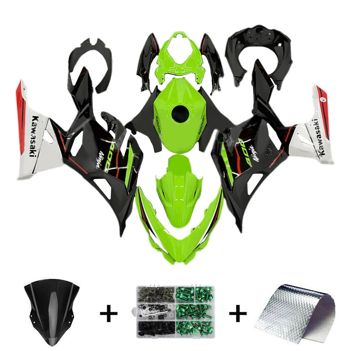 2018-2023=4 Kawasaki EX400 Ninja400 Fairing Kit Bodywork Plastic ABS
