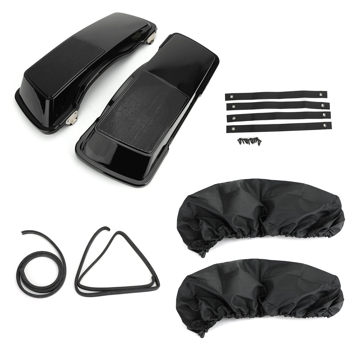 6x9" Saddlebag Speaker Lids For Harley Touring Saddlebags 93-13 Black