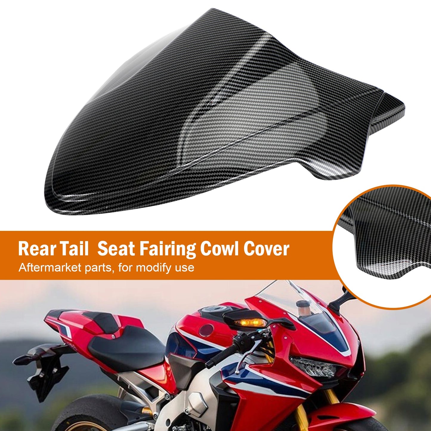 Rear Tail Seat Fairing Cowl Cover for Honda CB650R CBR650R 2021-2022 Black