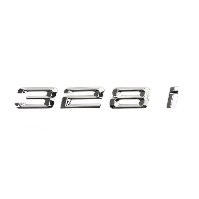Rear Trunk Nameplate Badge Emblem Numbers Letter Decal 328 i Fit 328i Chrome