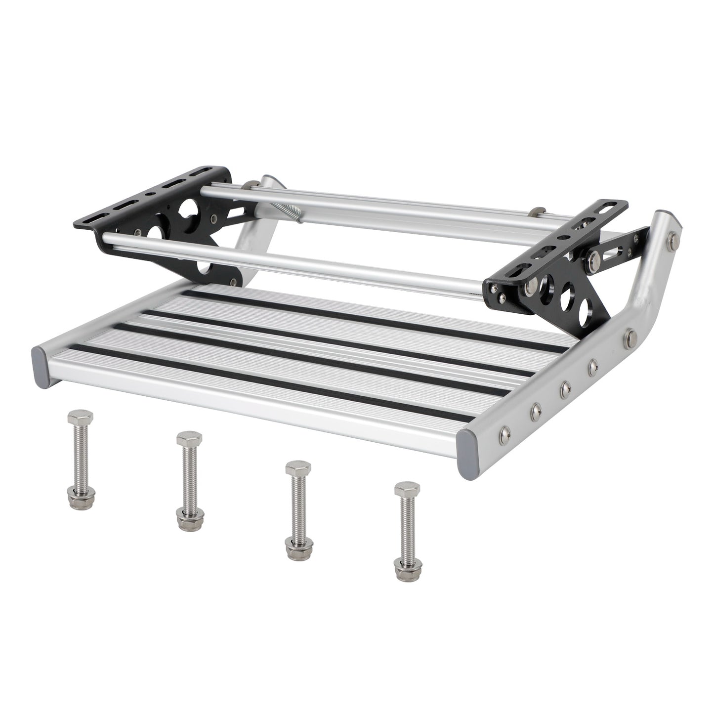 Aluminum Caravan Step Motorhome Step Compact One-Hand Expand or Collapse Foldaway Entry Step Collapsible for General RV