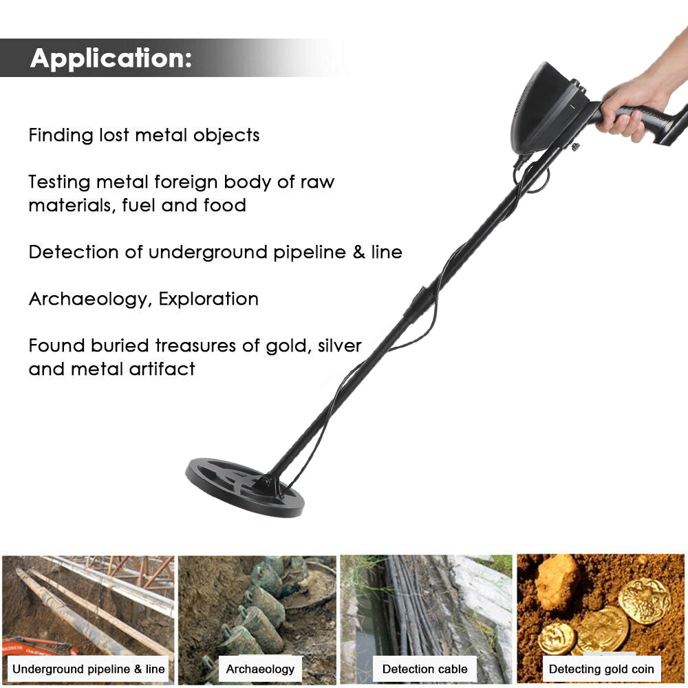 3 in 1 Deep Sensitive Big Coil Metal Detector + Shovel + Headphone