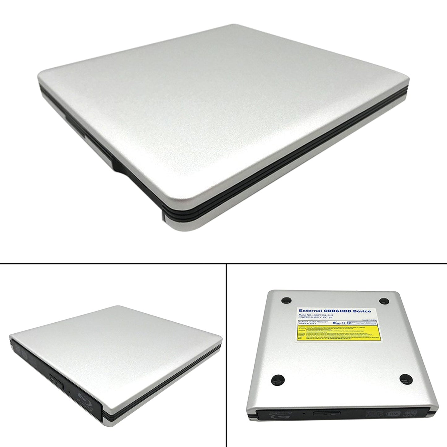 Ultra-Thin Dvd Rw Cd External Optical Drive Portable Type-C Usb Laptop Pc Blk