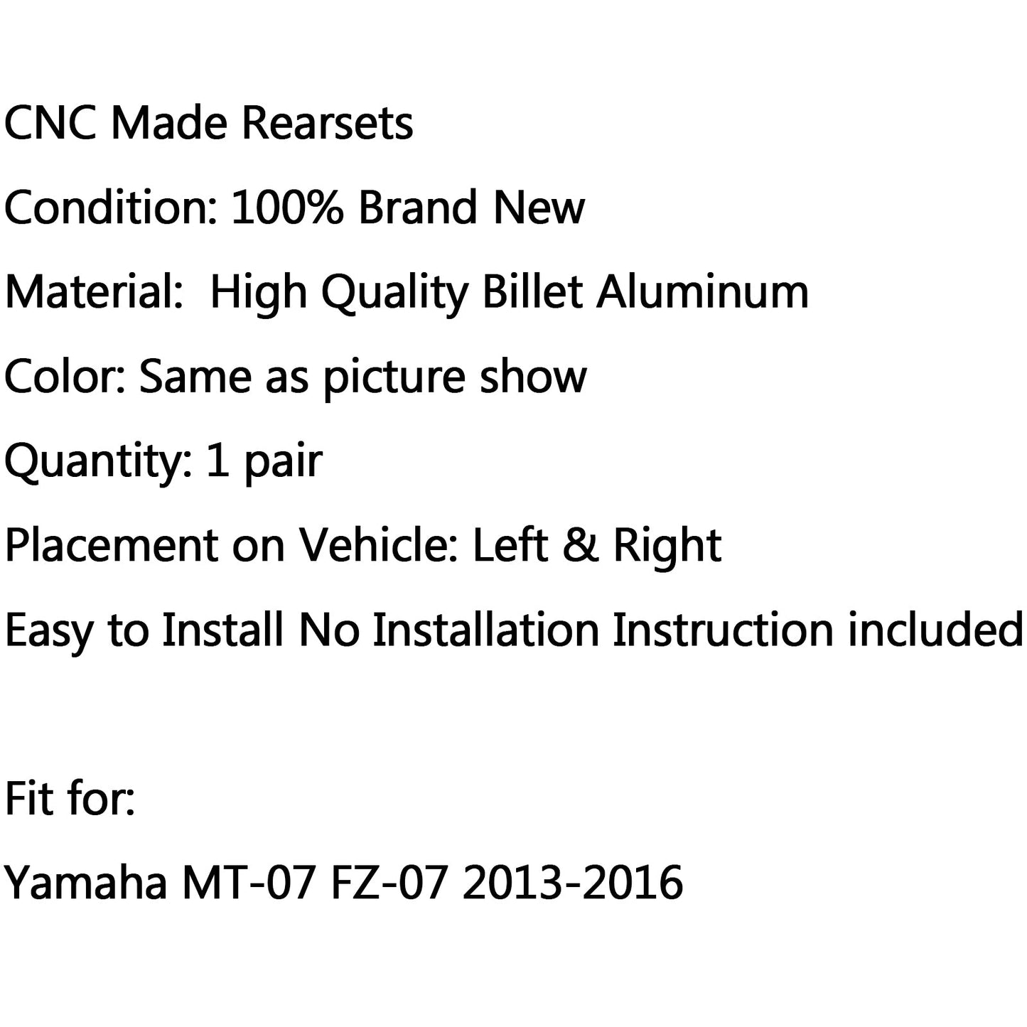Adjustable Rearsets Footrest Foot Pegs Rear Set For Yamaha MT-07 FZ-07 MT07 BK