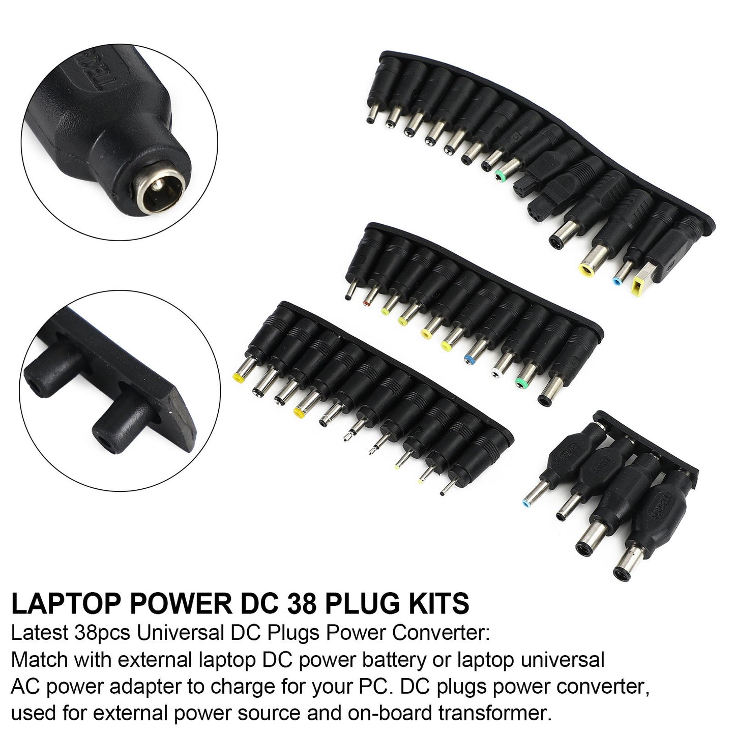Universal 38 Tips Charger Power Supply Adapter Plug Jack Set for Laptop Notebook