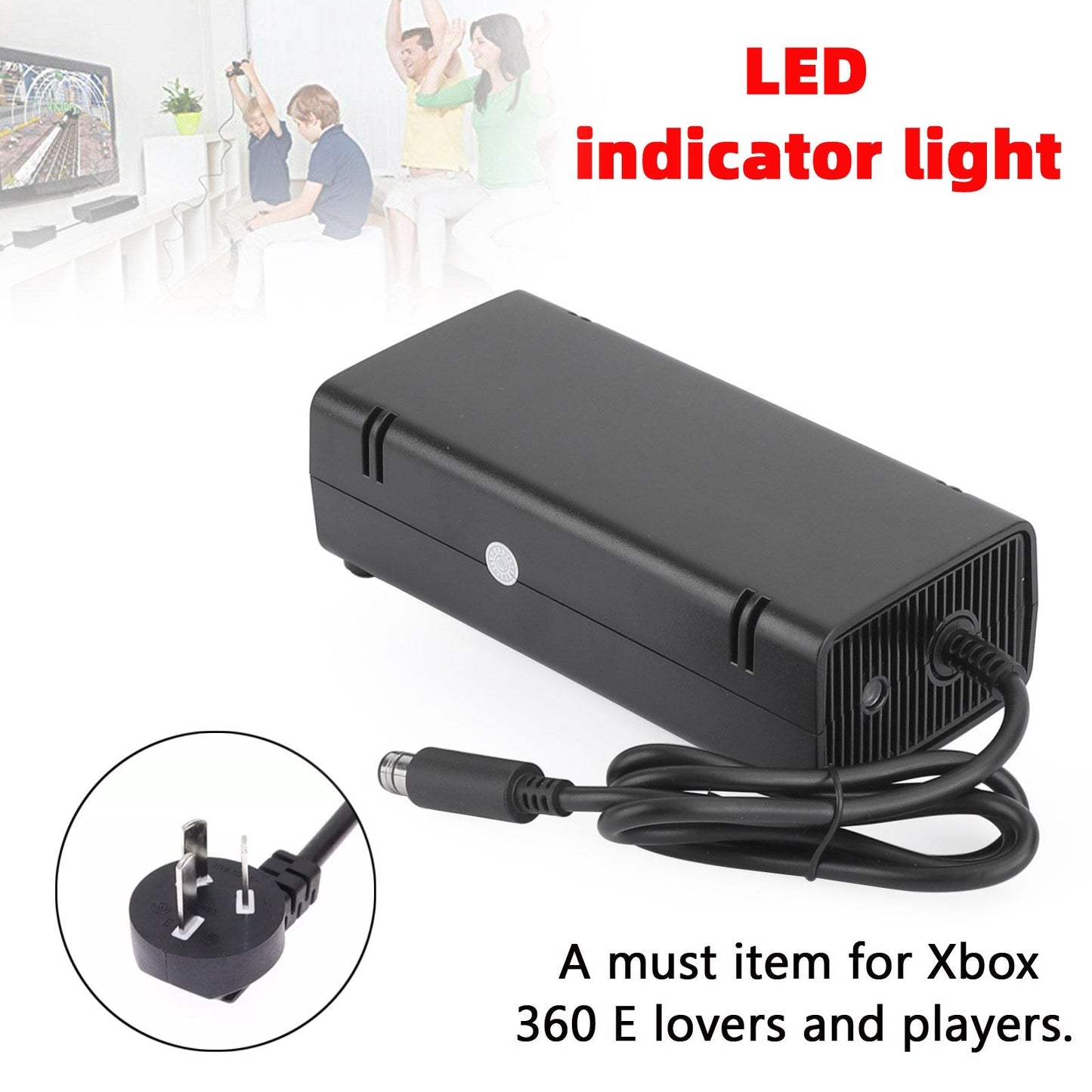 AC Adapter Brick Charger Power Supply Cord 115W Fit for Xbox 360 E US Plug