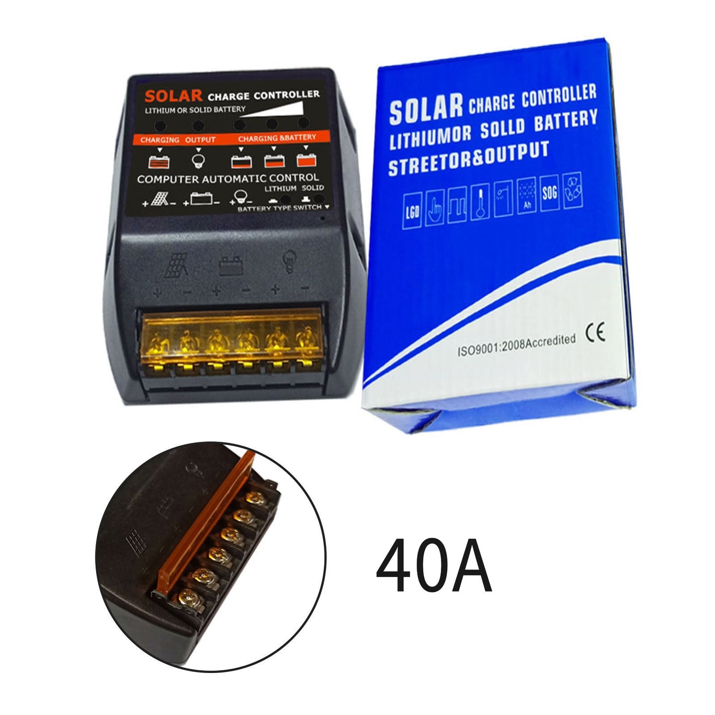 Solar Charge Controller PWM 10A 12V Solar Panel Battery Control Adapter Blue