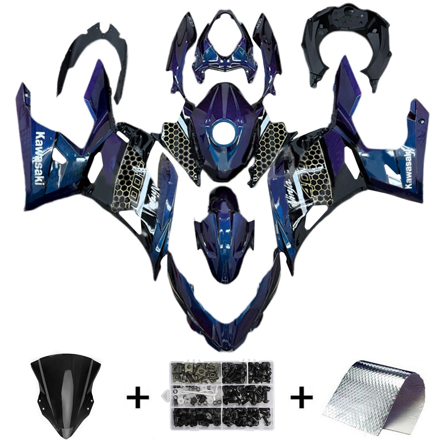 2018-2023=4 Kawasaki EX400 Ninja400 Fairing Kit Bodywork Plastic ABS