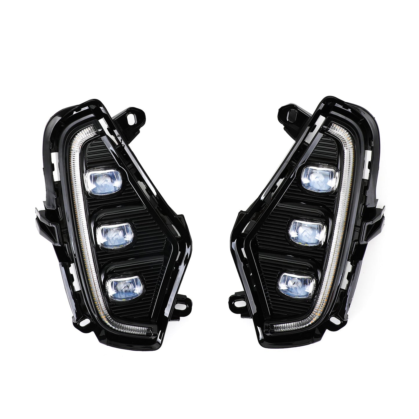 LED DRL Daytime Running Light Fog Lamps w/Turn Signal For Toyota RAV4 2019-2021