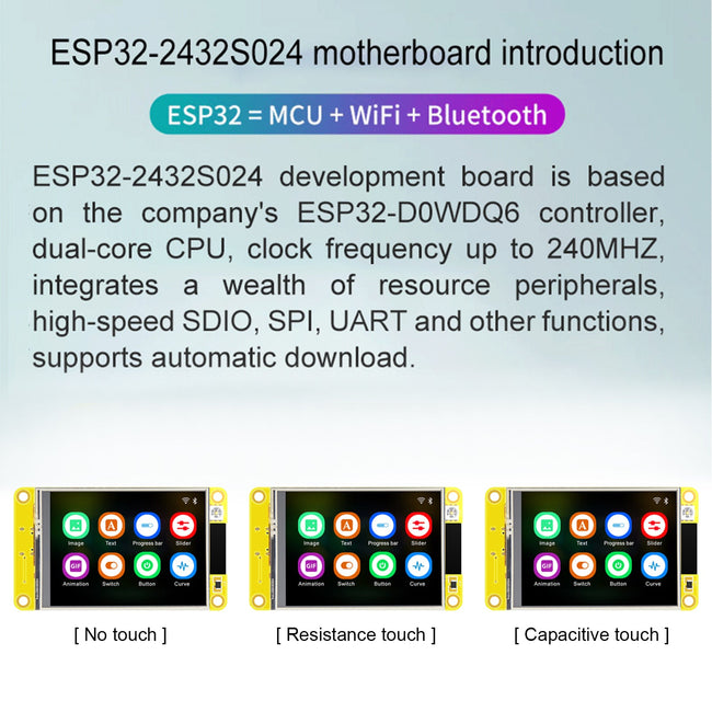 ESP32 Development Board Display WiFi Bluetooth Touch Screen LVGL Dual-Core CPU