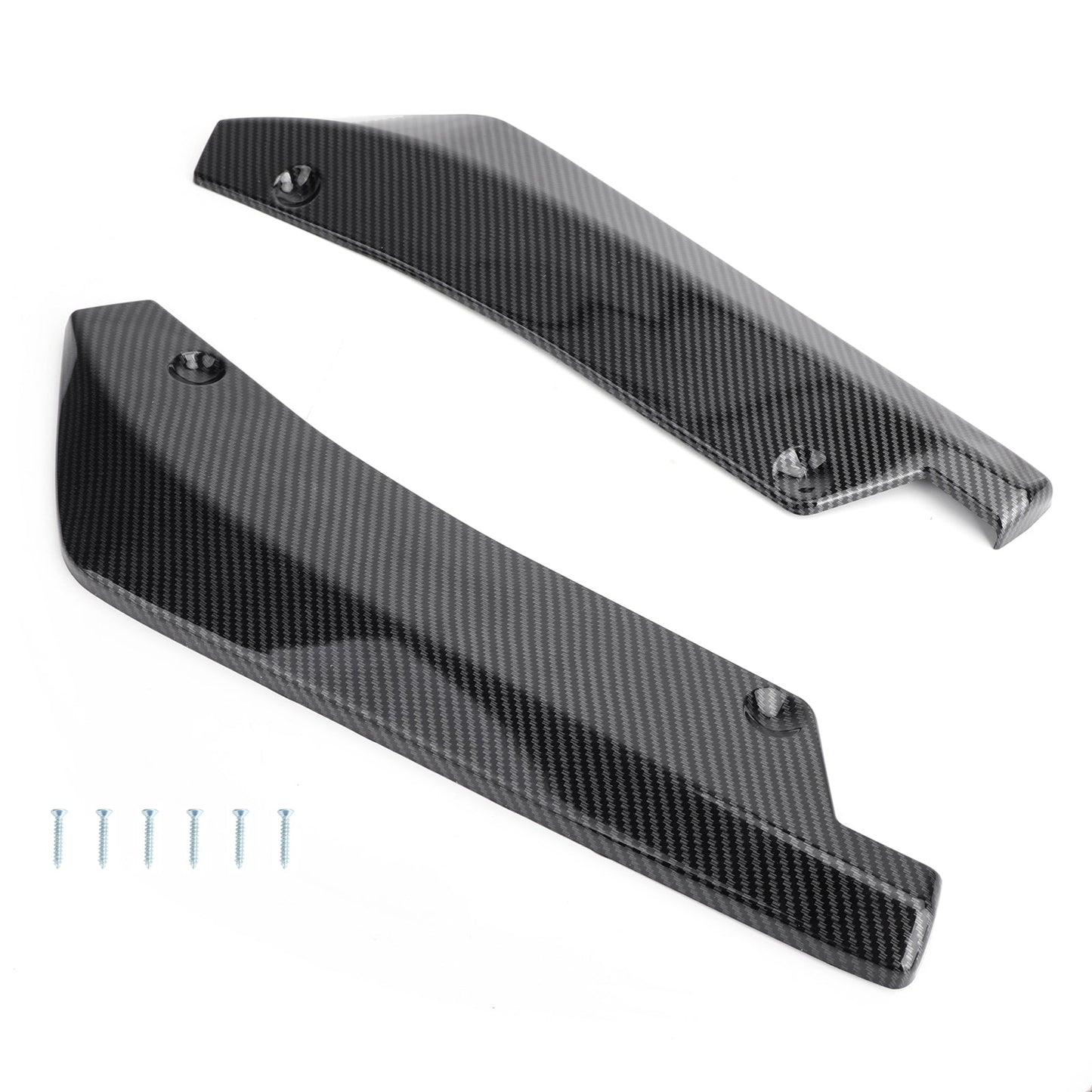 2X Car Rear Bumper Lip Diffuser Splitter Canard Protector Top Carbon Fiber Look