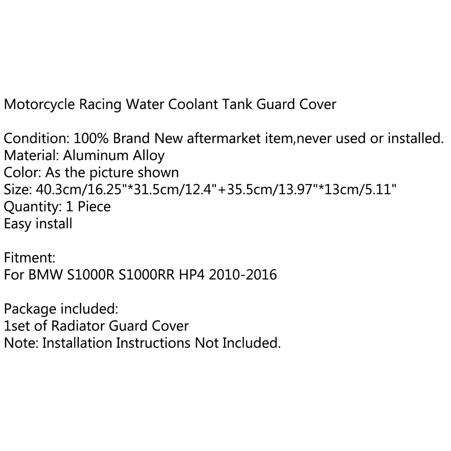Radiator Guard Grill Oil Cooler Cover Protector for BMW S1000R S1000RR HP4 (2010-2016) Black