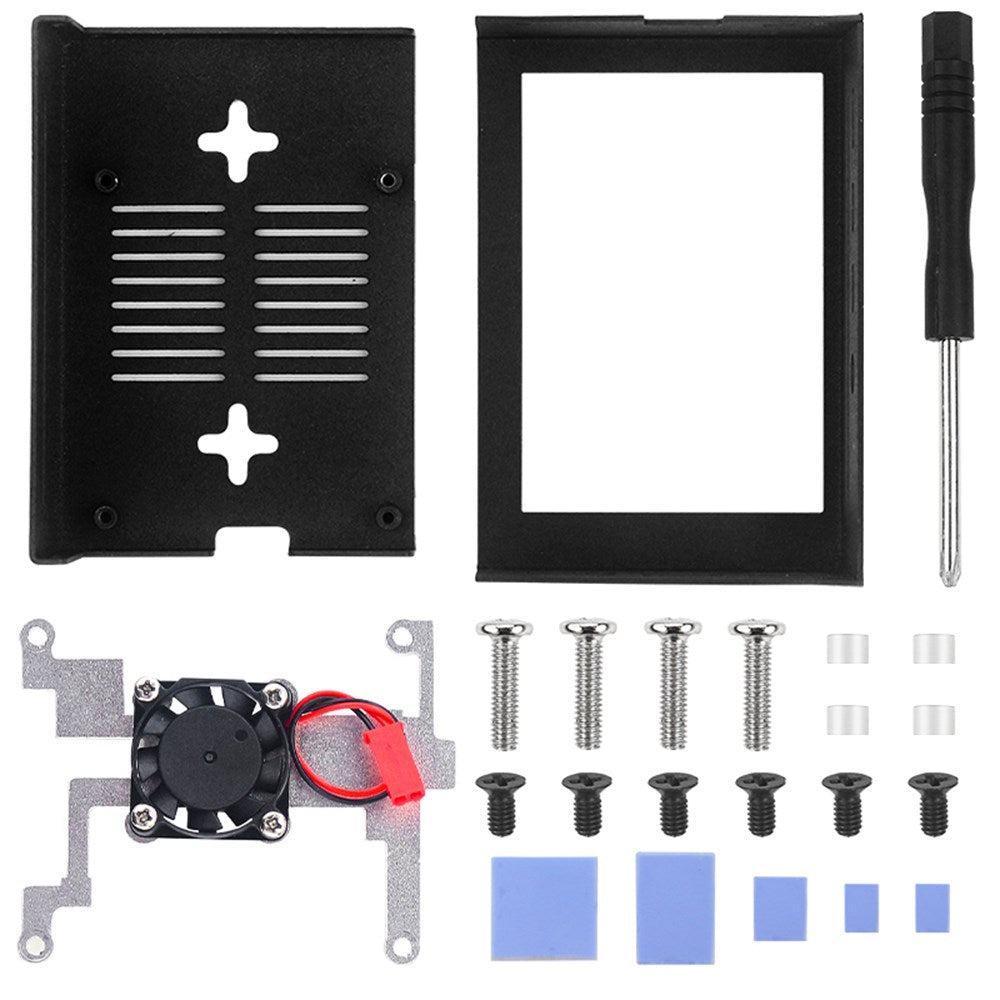 Aluminum Alloy 3.5 inch Display Case with Cooling Fan Fit for Raspberry Pi 4B