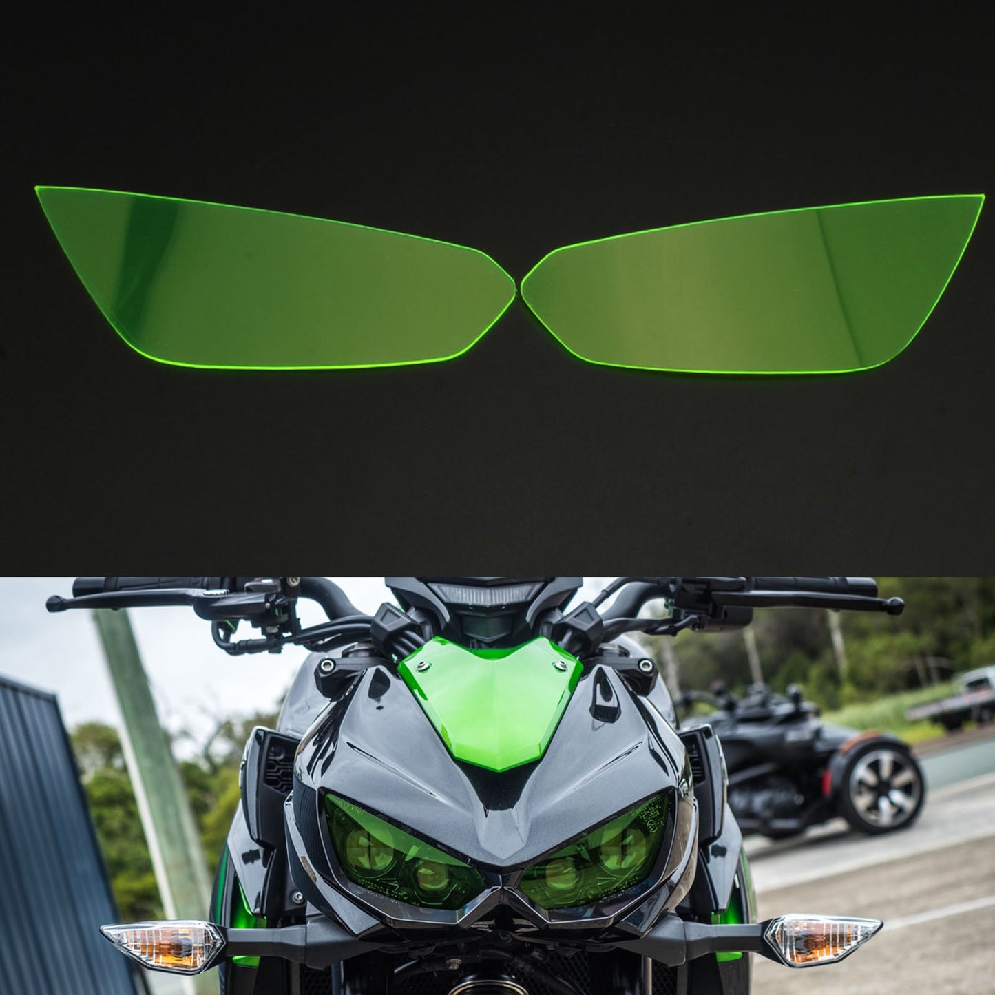 Front Headlight Lens Protection Cover Clear Fit For Kawasaki Z1000 Z1000R 14-21