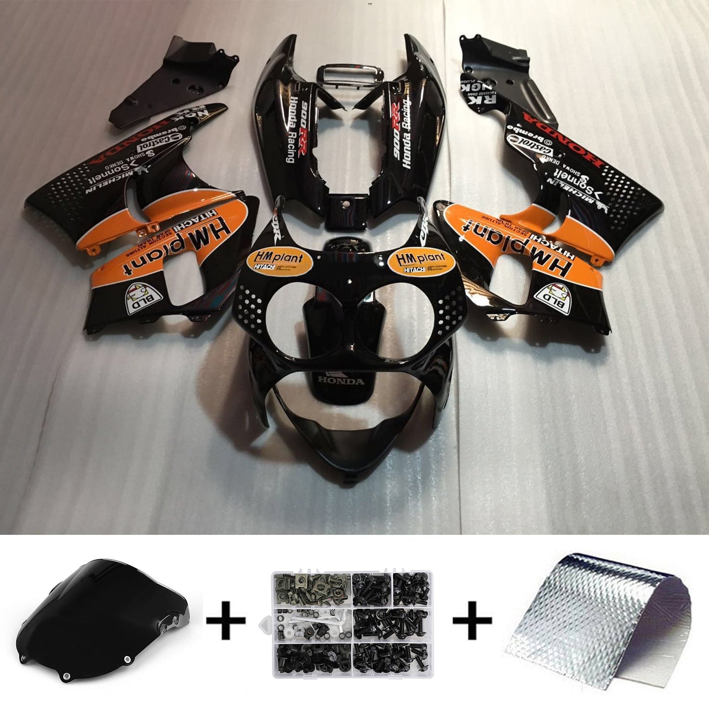 1992-1993 Honda CBR900RR 893 Amotopart Injection Fairing Kit Bodywork Plastic ABS #104
