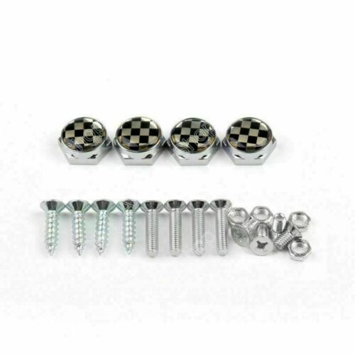 Union Jack Chrome Metal License Plate Frame Screw Bolt Cap for Mini Cooper