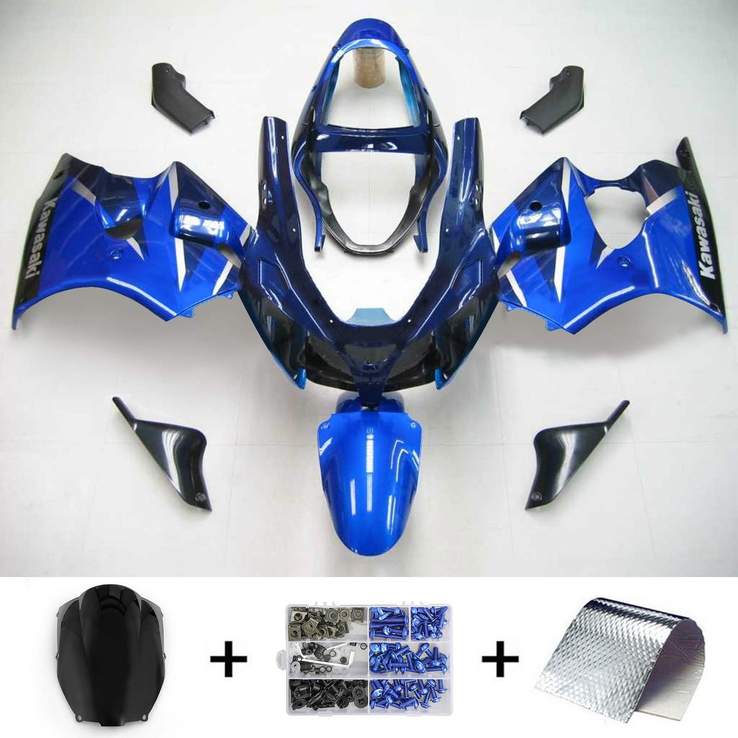 00-02 Kawasaki ZX6R 636 05-08 Kawasaki ZZR600 Amotopart Injection Fairing Kit Bodywork Plastic ABS #113