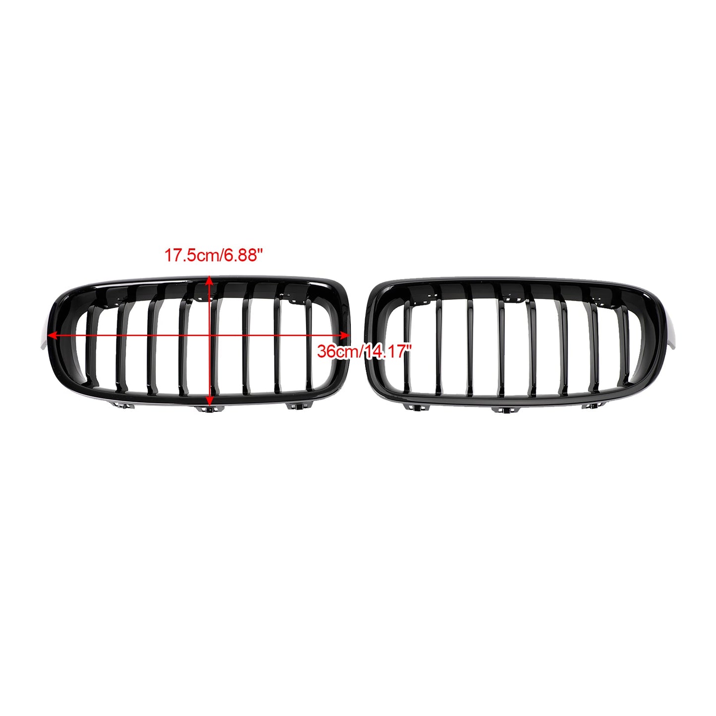 BMW 3 Series F30 F31 F35 2012-2019 Gloss Black Front Kidney Grill Grille