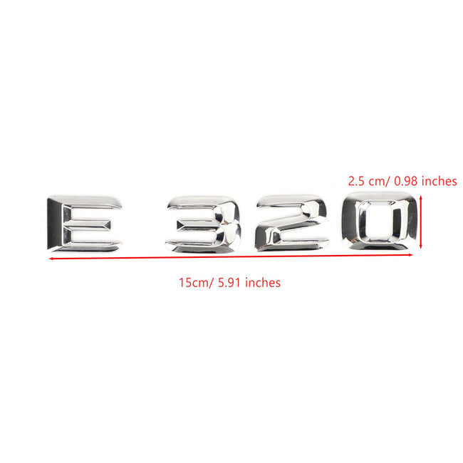 Rear Trunk Emblem Badge Nameplate Decal Letters Numbers Fit Mercedes E320 Chrome