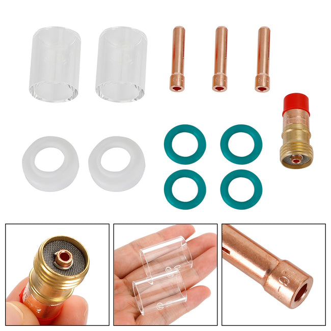 12Pcs Glass Cup Tig Welding Torch Accessories Kit For Wp-17/18/26