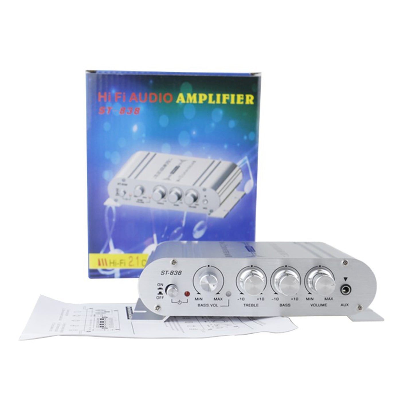 12V 400 Watt 2.1Channel Car Audio Stereo Amplifier Speaker Power Class A / B Amp