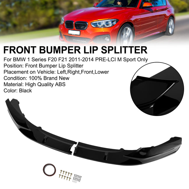 Front Splitter Lip Fit BMW 1 Series F20 F21 Pre-Lci 2011-2014 M Performance