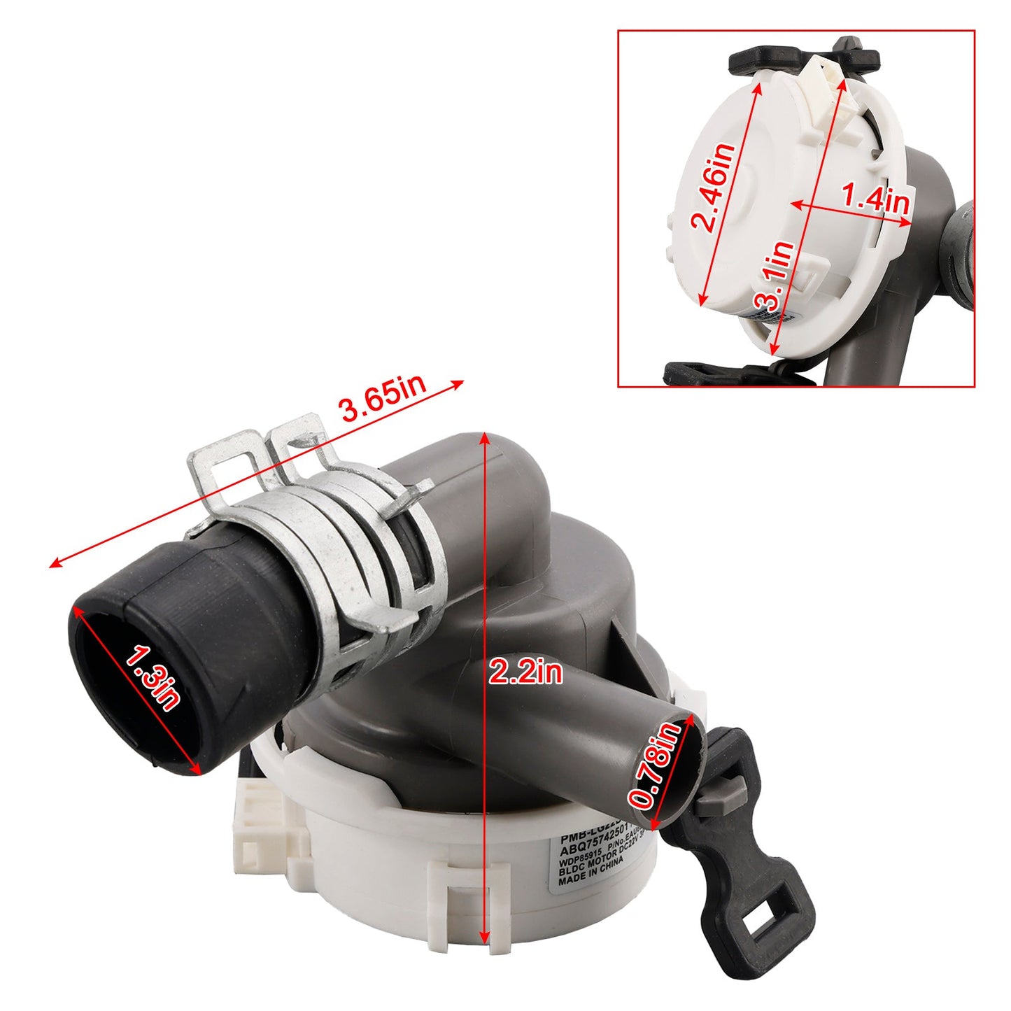 ABQ73503002 ABQ73503004 Dishwasher Drain Pump Assembly for LG Dishwasher