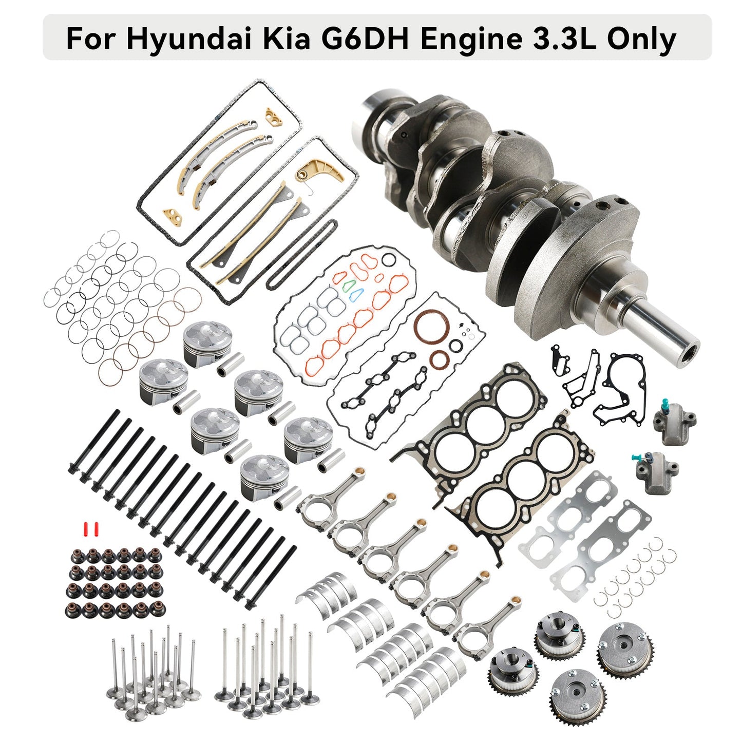 2014-2019 Hyundai KIA Cadenza 3.3L G6DH Rebuild Overhaul Kit w/ Crankshaft Rods Timing