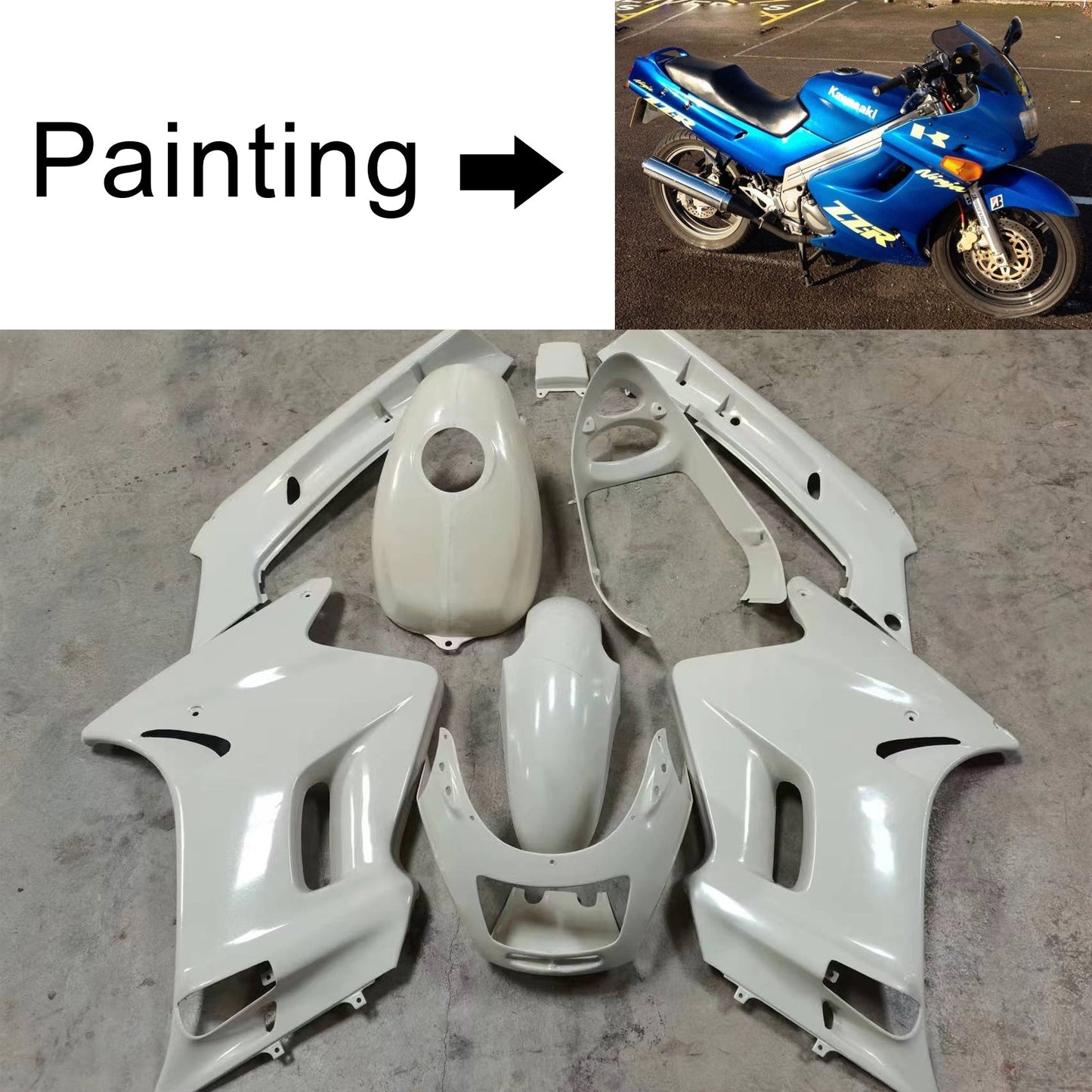 1996-2007 Kawasaki ZZR250 Injection Fairing Kit Bodywork ABS