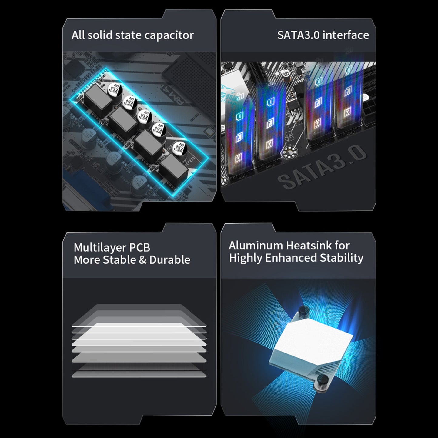 A520M-K Desktop Computer Motherboard AM4 Dual Protocol M.2 Hard Drive Bluetooth