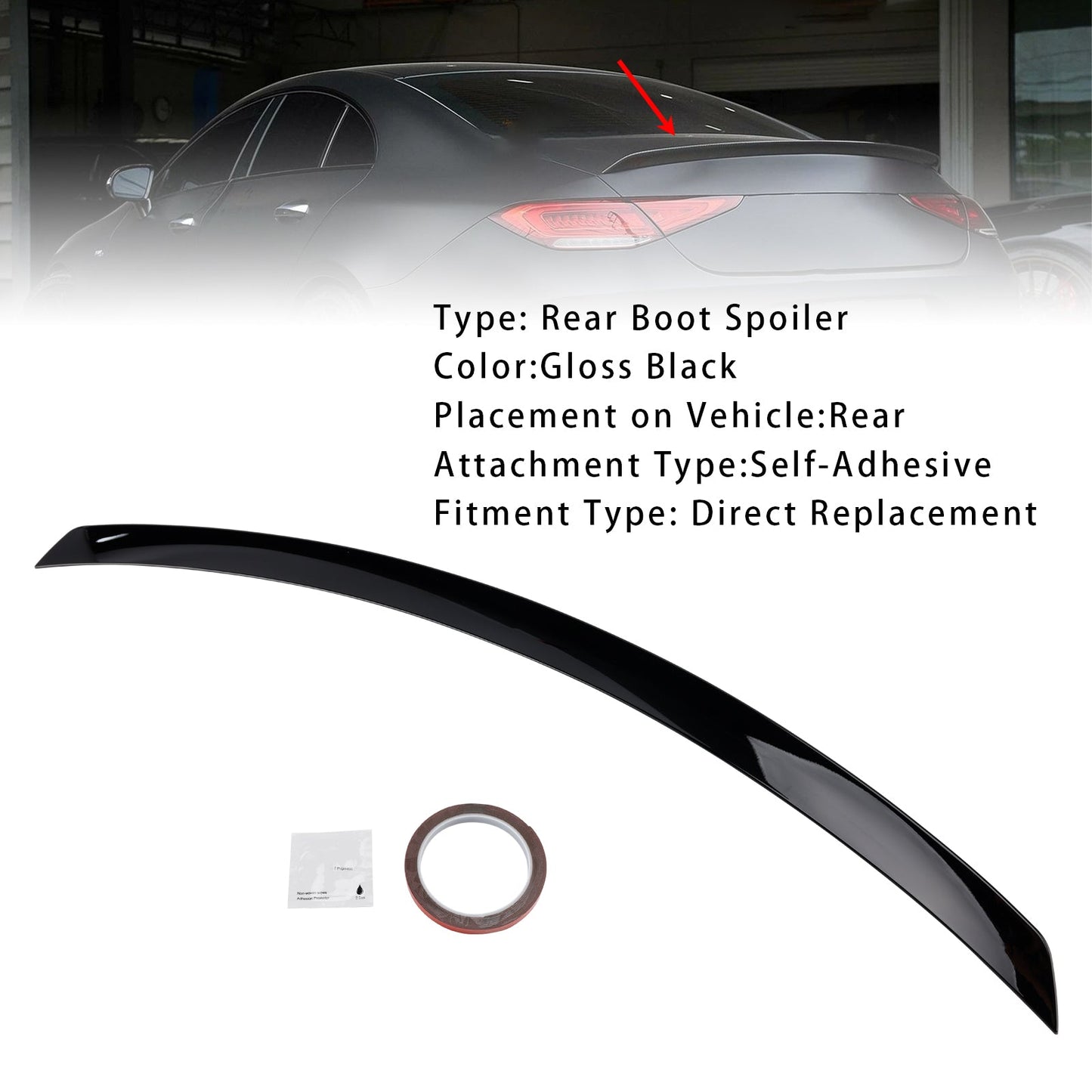 2018-2023 Mercedes-Benz CLS-Class W257 C257 Gloss Black Rear Boot Spoiler