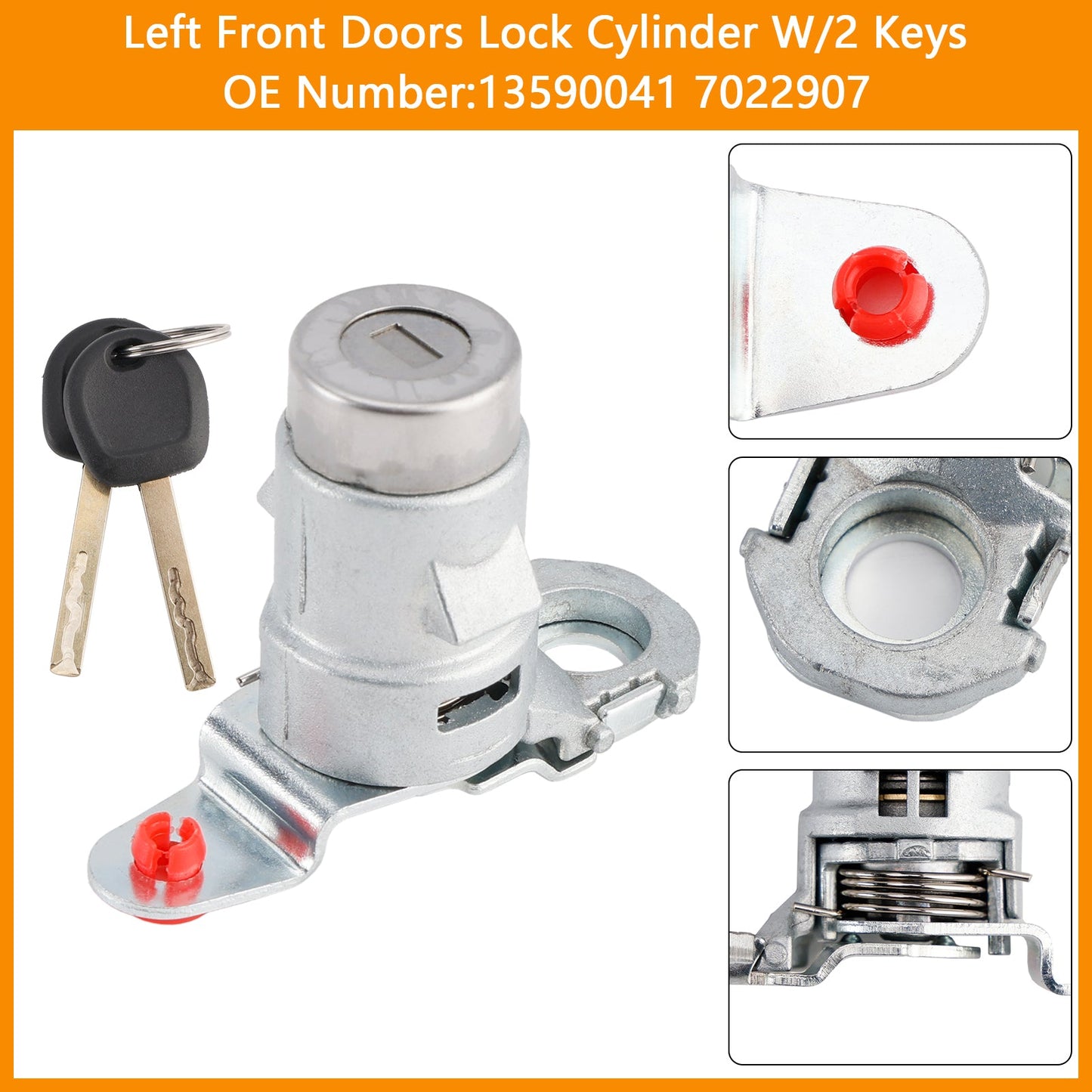 Left Front Doors Lock Cylinder W/2 Keys 13590041 7022907 For Chevy Camaro Tahoe