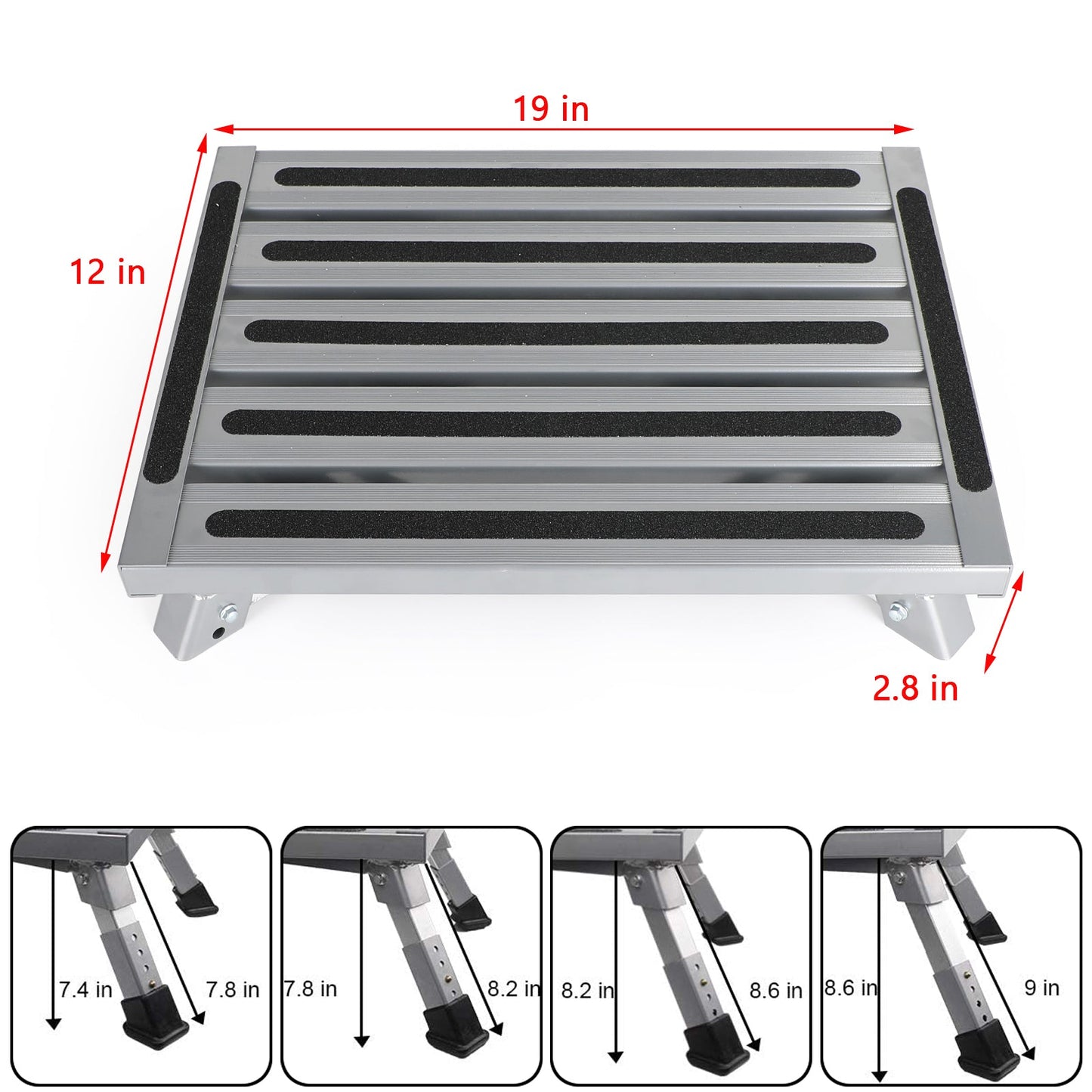 Folding Aluminum Platform Step For RV Trailer Camper Working Ladder Portable
