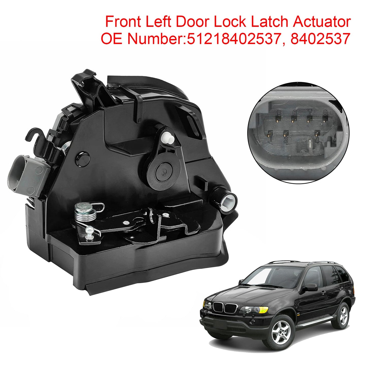 2000/04-2006/10 BMW X5 E53 3.0i 2979 ccm, 170 KW, 231 PS Front Left Door Lock Latch Catch Actuator 51218402537