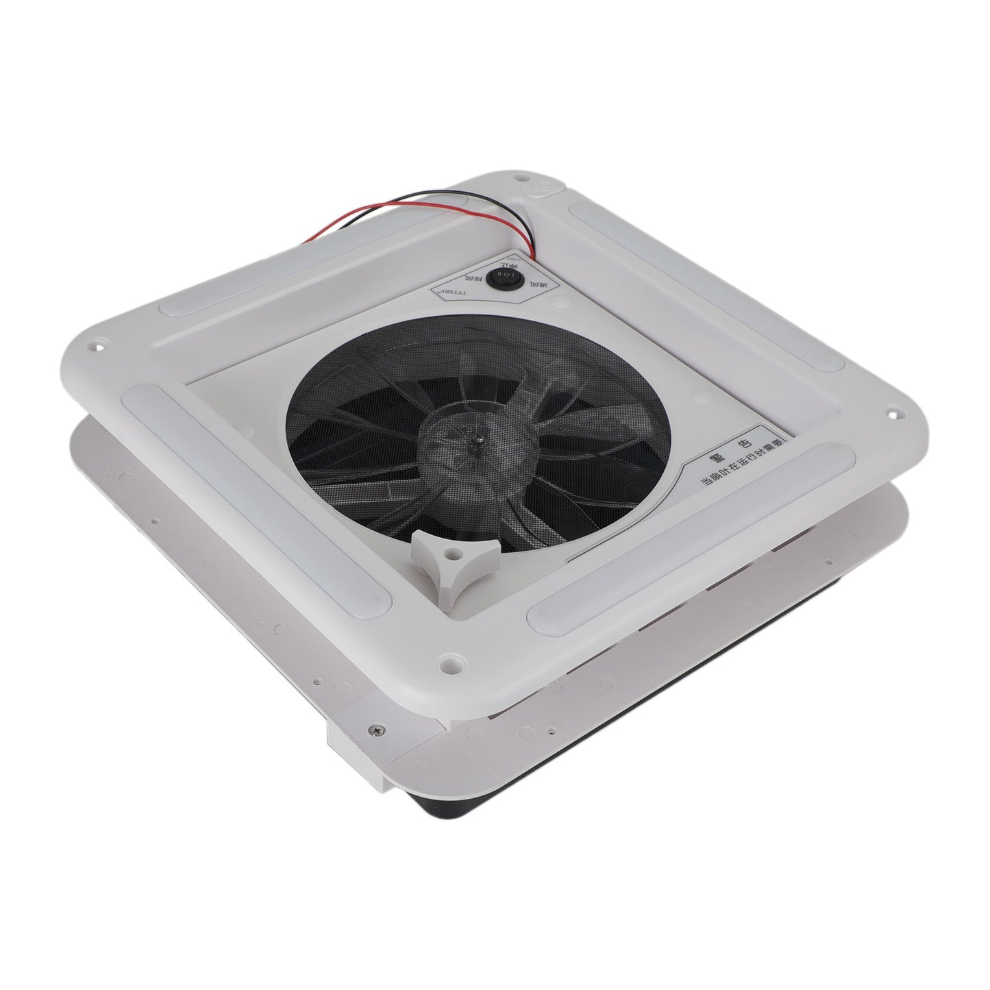 11" Versatile RV Roof Vent Fan replacement with LED and Bi-Directional Exhaust Stainless Steel Screen 12V Skylight