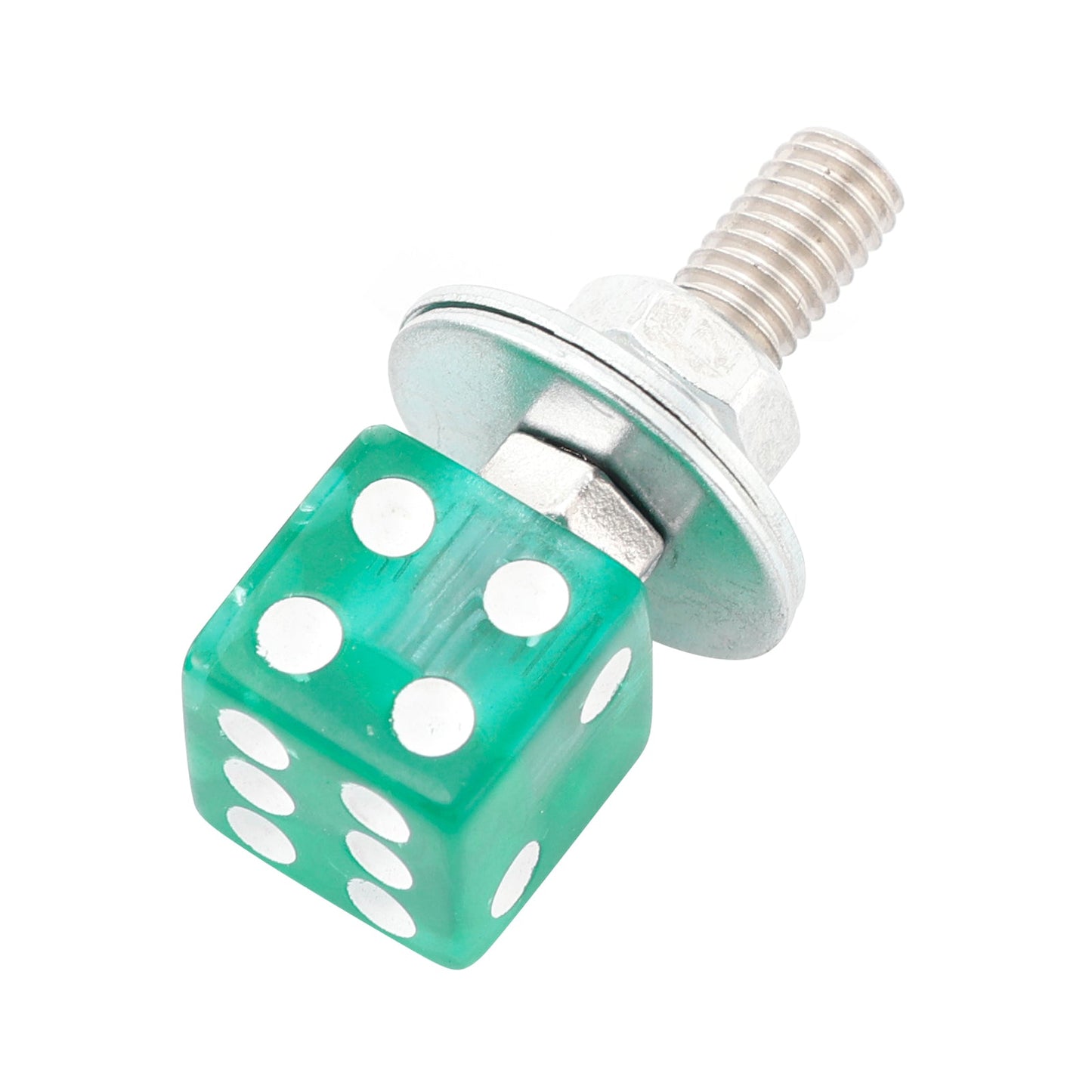 2x Custom DICE License Plate Bolt Screw Green Plastic Motorcycle Chopper Bobber