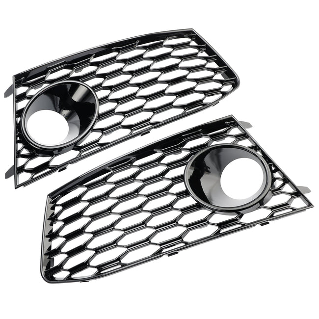 2014-2018 Audi RS7 Pair Front Bumper Fog Light Lamp Frame Grille Covers