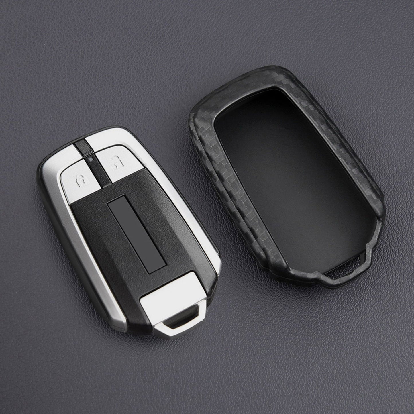 Leather Silicone Car Key Case Cover With Buckle For Isuzu