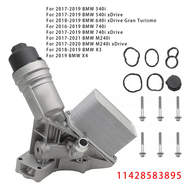 2016-2018 BMW 340i 3.0L GAS Turbocharged Engine Oil Cooler Filter Housing 11428583895