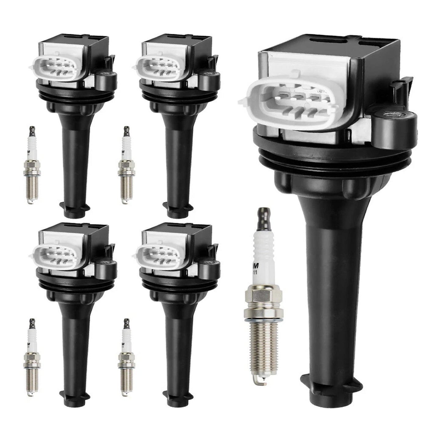 2012-2016 Volvo S60 2.5L L5 5x Ignition Coil Pack UF517+Spark Plugs