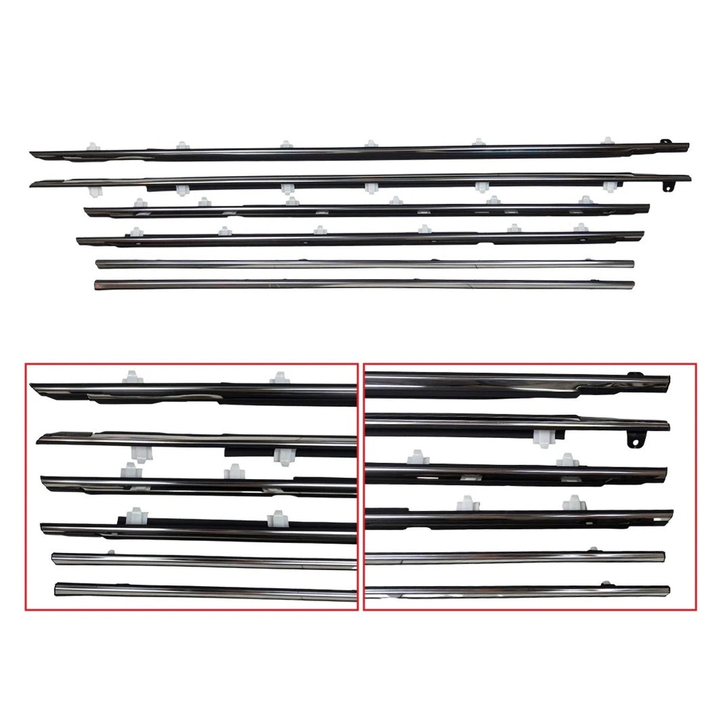 1991-1997 Toyota Land Cruiser 80 Series 6PCS Door Belt Molding 75710-60011 75720-60011