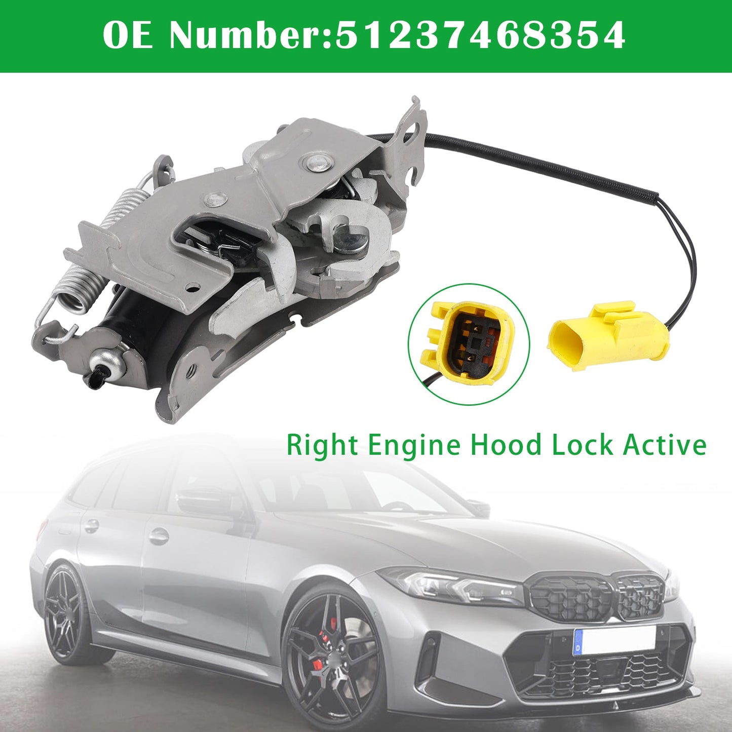 Right Engine Hood Lock Active 51237468354 For BMW 1 F40 3 G20/G21 2019-2024