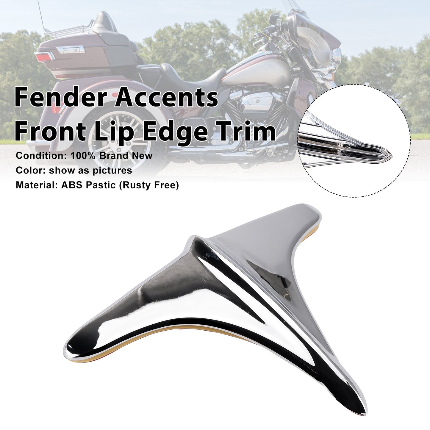 ABS Rear Fender Accents Front Edge Trim For Street Tri Glide 2009-2023