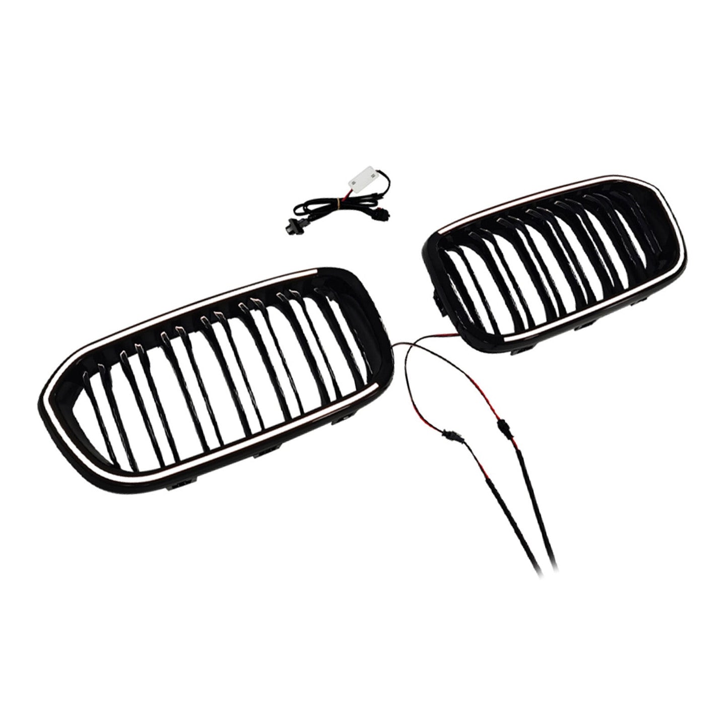 2015-2017 Fit BMW 1 Series F20 F21 Double Line Front Kidney Grill Grille Black