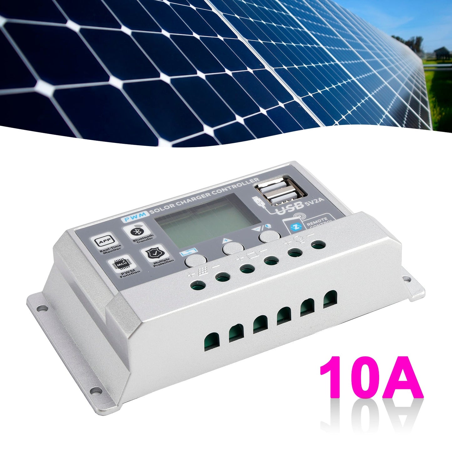 10A-60A PWM Solar Controller Mobile APP Intelligent Control Solar Controller