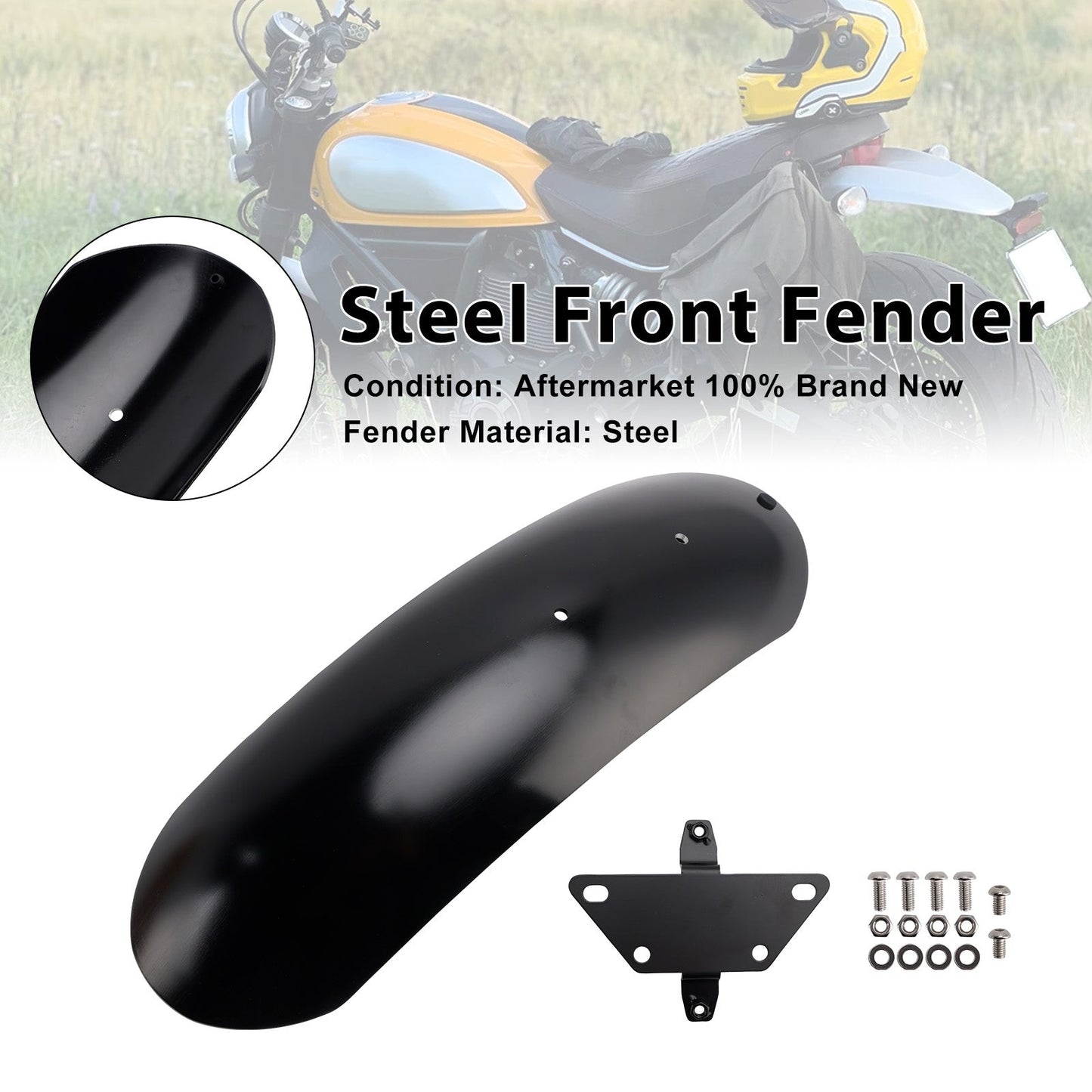 Steel Front Fender Mudguard For Ducati Scrambler 1100 800 2015-2025