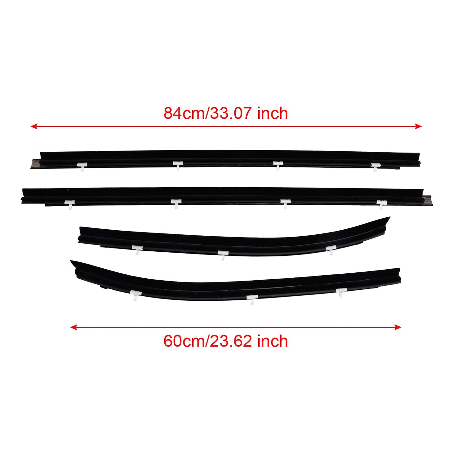 2000-2004 Toyota Tacoma 4pcs Front Door Window Belt Weatherstrip KT2023