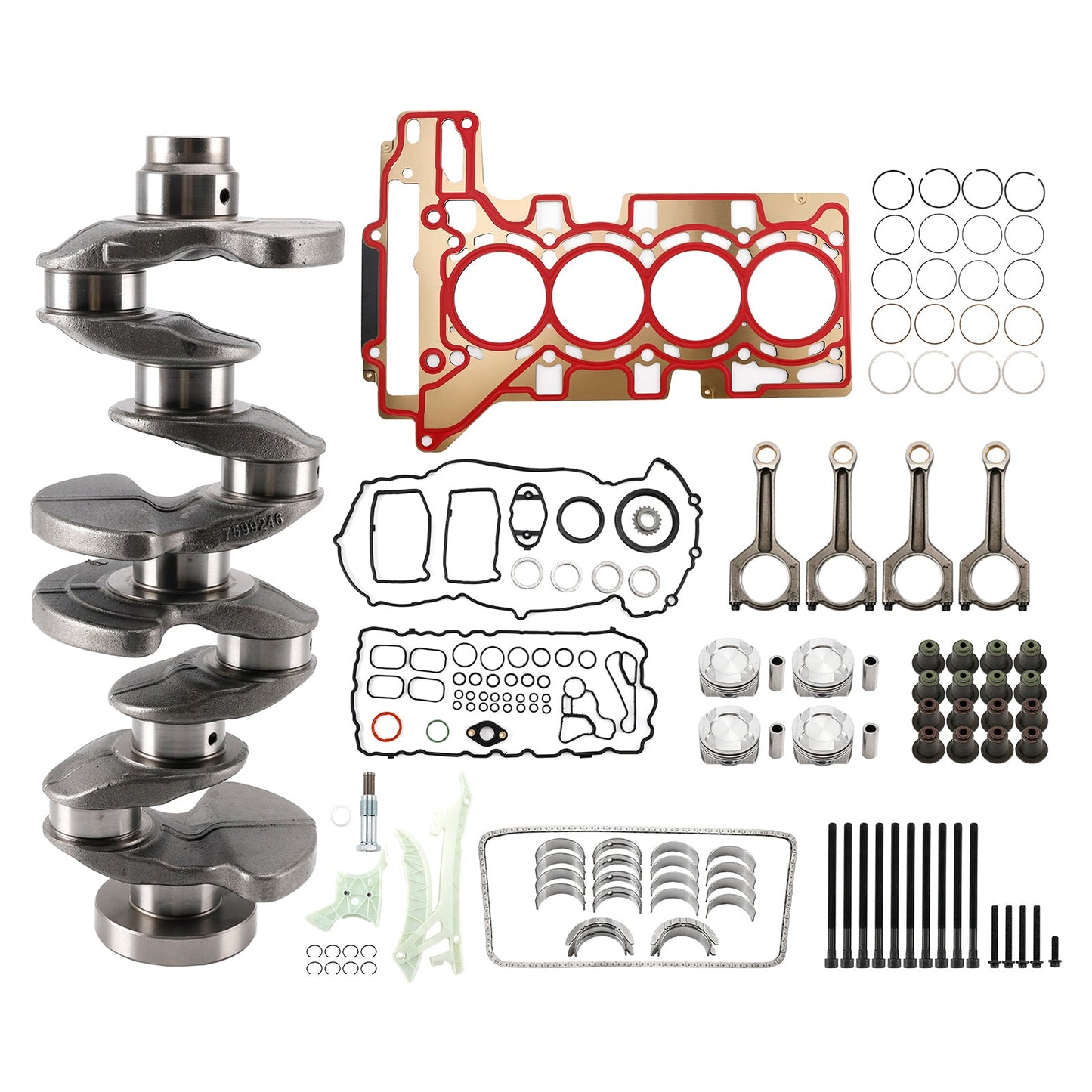 2014-2018 BMW X6 28ix (EUR) F16 N20 Overhaul Rebuild Kit Crankshaft/Conrods/Piston Kit/Gasket 11217640165