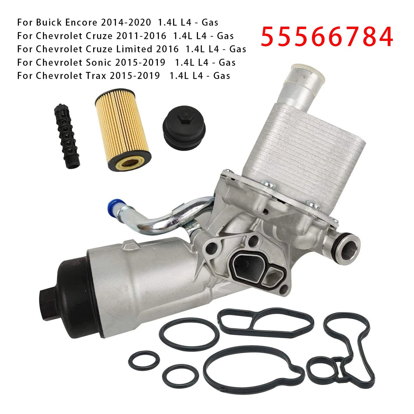 2016 Chevrolet Cruze Limited 1.4L L4 - Gas Oil Filter Housing Oil Cooler 55566784 55593189 55594651