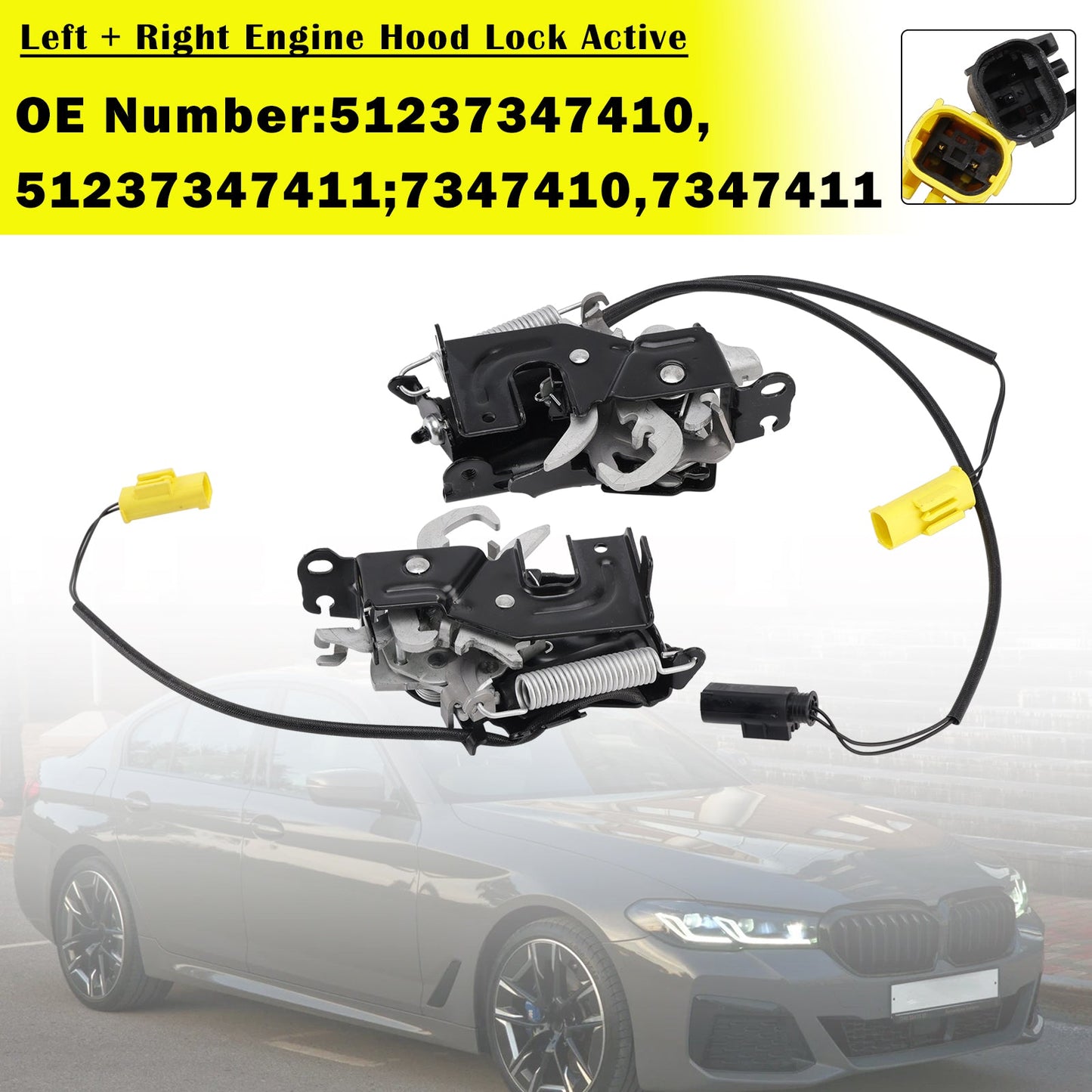 2018- For BMW 8 Cabriolet (G14, F91) Engine Hood Lock Active Left + Right Set 7347410